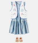 Вышитый хлопковый жилет Victoria C'era Una Volta, белый - фото 2