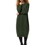 Женское платье с длинными рукавами UNIQLO, темно-зеленый - фото