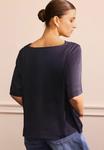Блуза Next SHORT SLEEVE CRINKLE COWL NECK, Navy/Blue - фото 3