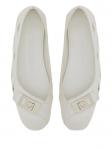 Ferragamo кожаные балетки, белый - фото 4