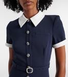 Миди-платье с поясом Self-Portrait, темно-синий - фото 4