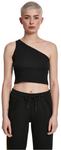 Топ Urban Classics Ladies Cropped Asymmetric Top, черный - фото 3
