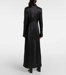 Платье макси из атласа Mm6 Maison Margiela, черный - фото 3