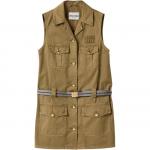 Гармент-дайд мини-платье из хлопка MIU MIU, зеленый - фото