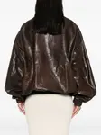 Кожаный бомбер на молнии Magda Butrym, коричневый - фото 4
