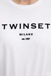 Хлопковая футболка Twinset, белый - фото 5
