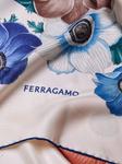 Ferragamo шелковый шарф с принтом Anemone, синий - фото 2