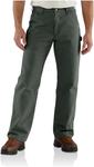 Carhartt Men's Loose Straight Washed Duck Lined Dungaree, Moss - фото