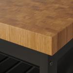 Кухонный остров, черный/дуб, 126x79x90 см, VADHOLMA IKEA - фото 2