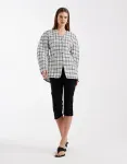 ASOS DESIGN cinched blazer in ecru tweed - фото 3