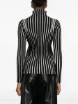 Топ в рубчик в полоску TWINSET, черный - фото 4
