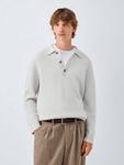 Мерино с кашемиром поло джемпер с резинкой John Lewis, Chalk - фото