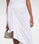 Асимметричное платье миди с халтернеем Alexandre Vauthier, белый - фото 5