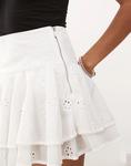 Мини-юбка Amy Lynn крючком Rara белого цвета - фото 4