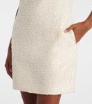 Мини-платье букле с отделкой искусственным жемчугом Self-Portrait, кремовый - фото 5