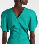 Платье миди со сборками Victoria Beckham, Peacock - фото 6