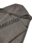 Пончо с капюшоном и бахромой Brunello Cucinelli, серый - фото 3