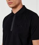 Поло мужское Boss Green Филикс на молнии, черный - фото 4