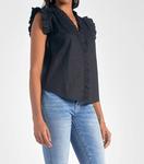 Топ с оборками черного цвета ELAN - фото 2