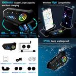 Шлем мотоциклетный BYGMW Bluetooth M с принтом, черный - фото 4