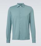 Джерси из хлопка Jason Fedeli, Sage Blue - фото