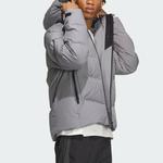 Пуховик унисекс серый Adidas, серый - фото 3