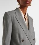 Двубортный блейзер из шерстяной саржи Vince, Dk Stone Grey - фото 4