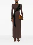 Драпированное платье с поясом Nanushka, коричневый - фото 2