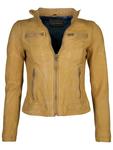 Кожаная куртка JCC 8006, желтый - фото