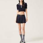 Рубашка женская темно-синяя Miu Miu - фото 2