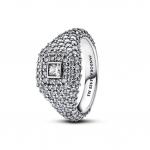 Кольцо Pavé Square Cocktail Pandora, стерлинговое серебро - фото
