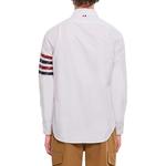 Полосатая Детализированная Длинная Рубашка THOM BROWNE, Белая - фото 6