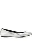 Балетки с эффектом металлик Lanvin, белый - фото