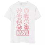 Футболка с графическим рисунком Marvel Gradient Ombre Circle Icons для мальчиков 8–20 лет Marvel - фото