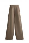 Брюки OYSHO SOFT-TOUCH SIDE RIB STRAIGHT-LEG, Brown/Taupe - фото 7