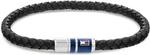 Мужской плетеный кожаный браслет Tommy Hilfiger, Black - фото