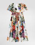 Хлопковое платье с короткими рукавами и цветочным принтом Dolce&Gabbana, мультиколор - фото 3