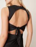 Платье миди Nova с завязкой черного цвета Omnes - фото 3
