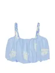 Топ с вышитыми бретелями Miss Grant Kids, синий - фото