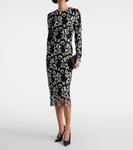 Атласное платье Monique Lhuillier, Noir Silk White - фото 2