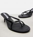 Бирюзовые сандалии-шлепанцы Beverly из лаковой кожи Acne Studios, черный - фото 5