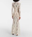 Платье макси с кружевом и декором Self-Portrait, белый - фото 3