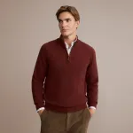 Мужской свитер с половинной молнией Verhunt, гранатовый - фото 2