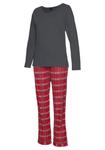 Пижама H.I.S, темно-серый/красный - фото 3