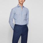 HUGO BOSS Мужская синяя рубашка - фото 4