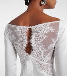 Платье из сатина с кружевной отделкой Christopher Kane Self-Portrait, White - фото 6