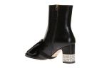Кроссовки removable bow leather ankle boots 'black' Gucci, черный - фото 4