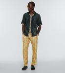 Клетчатые прямые брюки Dries Van Noten, Kaki - фото 2