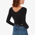 Топ из джерси в рубчик Whistles, черный - фото 4