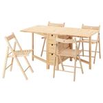 Стол и 4 стула NORDEN/FRÖSVI IKEA, 26/89/152 см, цвет birch/beech - фото